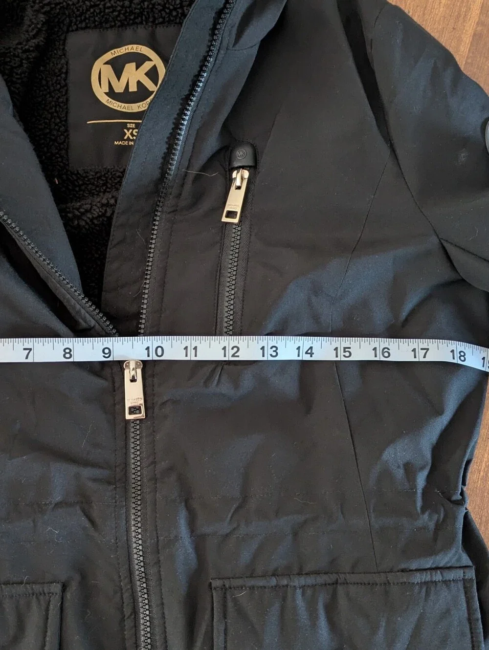 Michael Kors Black Hooded Utility Jacket XS